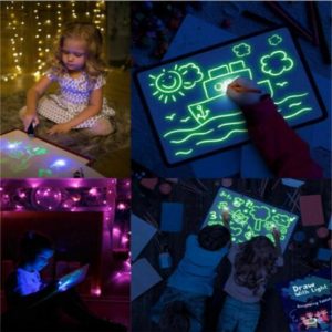 2020 a3 a4 a5 led luminous drawing board graffiti doodle writing drawing tablet magic draw with light fun fluorescent pen educational toy