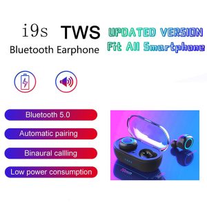 2020 i9s tws earphone 5.0 true wireless bluetooth earbuds i9s-tws with charger box