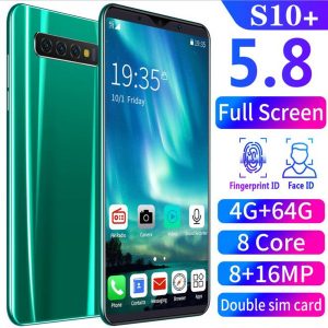 2020 selling s10+ unlocked 8+16mp 8 core dual sim real smart phone 5.8'' android 8.0 mobile 4g+ 64g