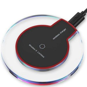 2020 ultra-thin universal qi wireless fast charger new ultra-thin crystal clear charge k9 5w charger pad base wireless for mobile phones