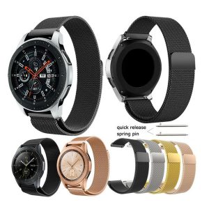 20mm 22mm width stainless steel band for samsung galaxy watch 42mm 46mm milanese wristband metal magnetic release strap