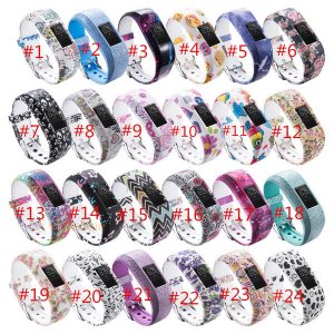 24colors replacement wrist band for garmin vivofit jr jr2 watch pattern silicon strap clasp for garmin vivofit jr watches watch band