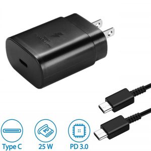 25w type c pd fast charging eu us wall charger power adapter usb cable for samsung galaxy note 10 note 10 plus s10 android phone