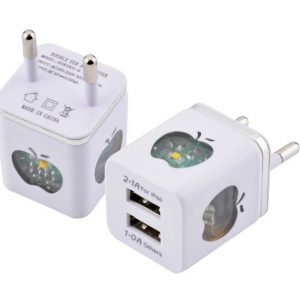 2a square wall chargers led light us eu dual usb ac power adapter home charger 2 ports for all phones i7 samsung lg