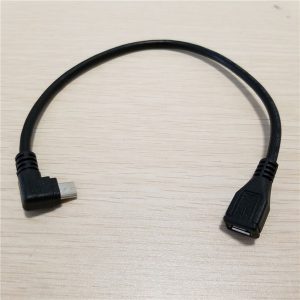 2pcs right angle direction 90 degree micro usb b male to female extension data charge cable cord line