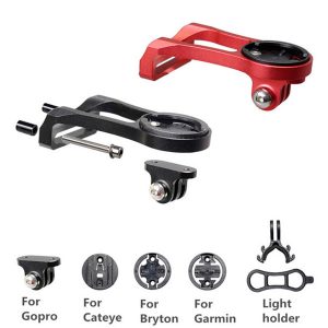 3 in 1 bicycle computer bracket headlight clamp bike handlebar extension bracket adapter for garmin edge gps for hero