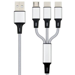 3 in 1 usb cable 3a fast charger micro usb type c charging cables for huawei xiaomi samsung android phones