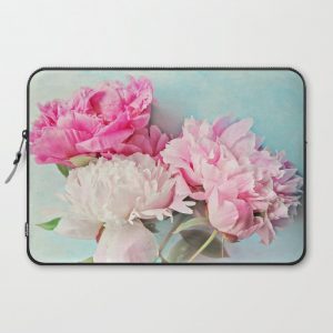 3 peonies Computer Cover by Sylvia Cook Photography - Laptop Sleeve - 15"