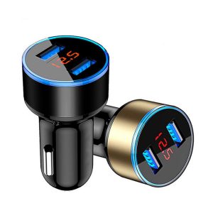 3.1a led display dual usb car charger universal mobile phone car-charger for samsung s8 s9 tablet