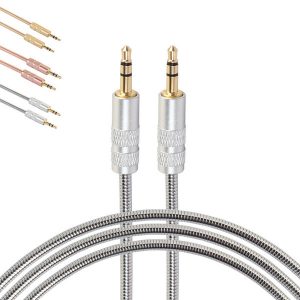 3.5mm auxiliary aux to male stereo audio cord aluminum alloy shell plug and play cable for pc ipod car phones y10