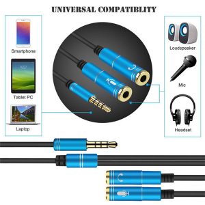 30cm 3.5mm audio splitter cable for computer jack 3.5mm 1 male to 2 female mic y splitter aux cable headset splitter adapter