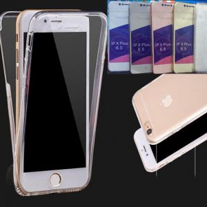 360 degree full body coverage crystal soft tpu cases for iphone 11 xi r xr xs max x 10 8 7 samsung note 10 pro front+back dual 2in1 cover