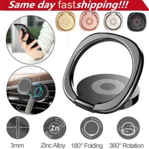 360 degree metal finger ring holder smartphone mobile phone finger stand holder for iphone xs max samsung tablet with retail bag