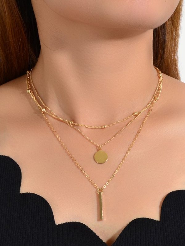 3Pcs Pendant Geometric Necklace Set