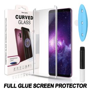 3d curved full glue tempered glass for samsung s10 note10 s9 s8 plus note8 full adhesive screen protector case friendly with uv light in box