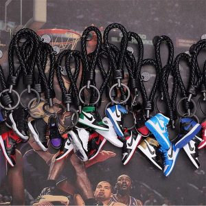 3d sneaker keychains shoes joint co-branded key chains concessions accessories for wallet bags cell phone backpack 24 colors