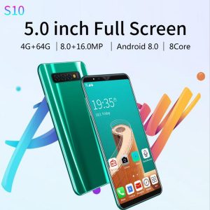 5.0'' inch s10 4g+64g 8.0+16.0mp mobile phone smart phone face full screen unlock android 8.0 8 core dual sim smartphones dhl express