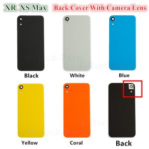 50pcs oem back glass cover for iphone xr xs max battery glass rear panel door with adhesive sticker camera lnes ring cover dhl