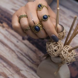 5pcs Bohemian Ring Vintage Turquoise Knuckle Ring