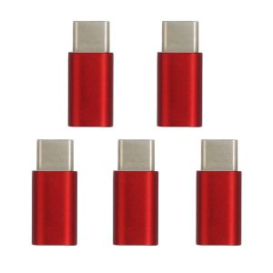 5pcs aluminium alloy micro usb to usb 3.1 type-c data sync charging adapters