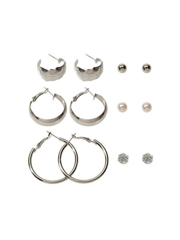 6 Pairs Brief Geometric Stud Earrings Set