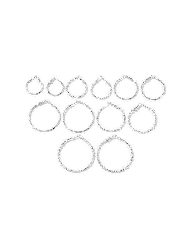 6 Piece Simple Hoop Earrings Set