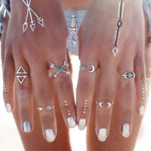 6 Sets Silver Boho Gypsy Knuckle Unique Ring