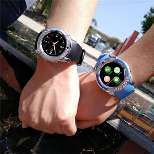 8 colors v8 smart watch phone bluetooth 3.0 ips hd full circle display mtk6261d smartwatch for android system smartphone in box