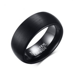 8mm Men Ring Tungsten Black High Polished Men Ring Jewelry