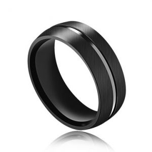 8mm Simple Ring Black Stainless Steel Ring