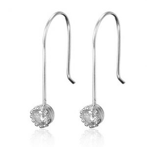 925 Sterling Silver Flower Inlay Zircon Earrings