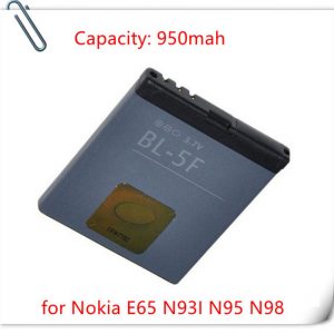 950mah battery bl-5f bl 5f battery bl5f for nokia e65 n93i n95 n98 replacement batterie batterij bateria 15 countries ing