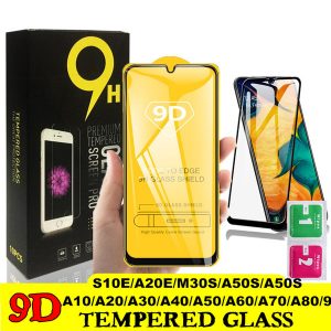 9d full glue tempered glass for samsung galaxy s10 e a10 a50 a70 a90 a20e a2 core m30s a30s full coverage screen protector