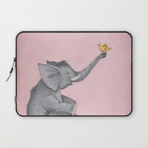 A Little Birdie Told Me - Elephant and Bird Computer Cover by When Guinea Pigs Fly - Laptop Sleeve - 13"