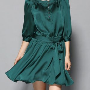 A-line Casual 3/4 Sleeve Mini Dress