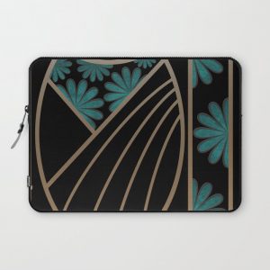 ART DECO FLOWERS (abstract) Computer Cover by Absentis - Laptop Sleeve - 13"