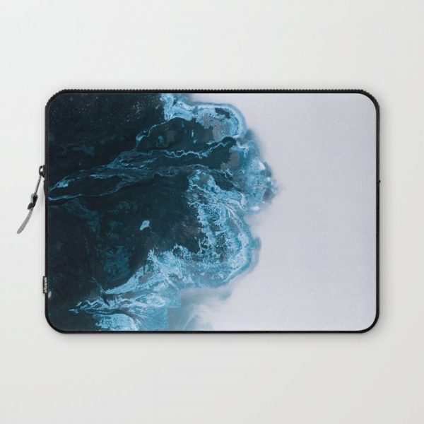 Abstract Aerial Lake in Iceland - Minimalist Landscape Photography Computer Cover by Michael Schauer - Laptop Sleeve - 13"