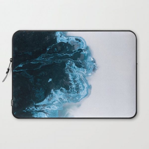 Abstract Aerial Lake in Iceland - Minimalist Landscape Photography Computer Cover by Michael Schauer - Laptop Sleeve - 15"