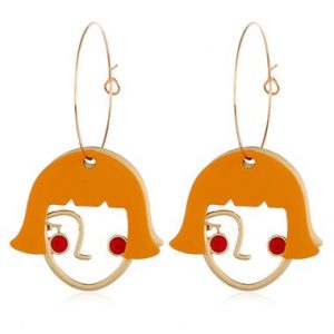 Abstract Face Pendant Earrings for Lady - One Size