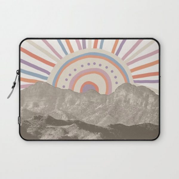 Abstract Mountains and Sun Computer Cover by desertxpalm - Laptop Sleeve - 13"