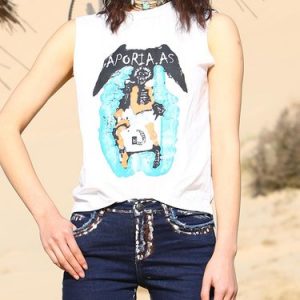 Abstract Printed Vintage Crew Neck Tank