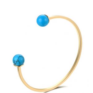 Adjustable Round Turquoise Copper Bracelet