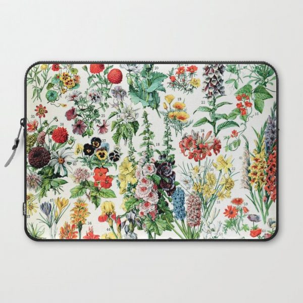 Adolphe Millot - Fleurs A - French vintage poster Computer Cover by Dejavustudio - Laptop Sleeve - 15"