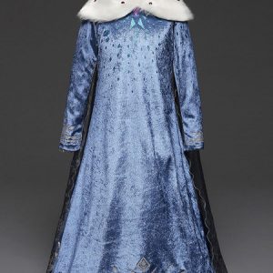 Adult Princess Elsa Snow Queen Girls Cosplay Costume Halloween Blue Dress For Kids