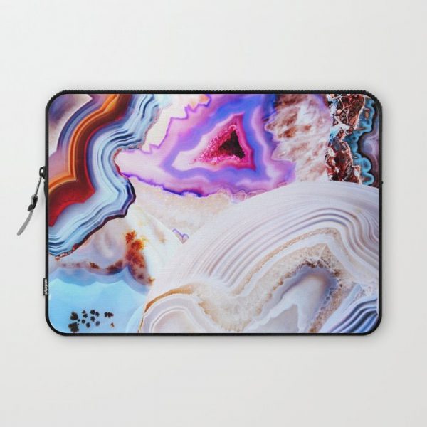 Agate, a vivid Metamorphic rock on Fire Computer Cover by Elena Kulikova - Laptop Sleeve - 13"