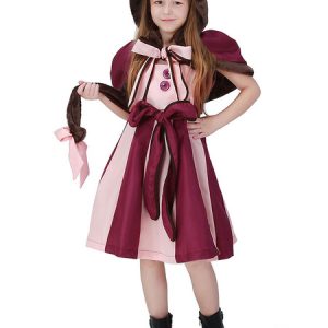 Alice In Wonderland Cosplay Cheshire Cat Purple Dress Kids Cosplay Costumes