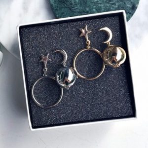 Alloy Earrings Star Moon Circle Ball Long Earrings for Women