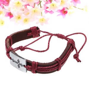 Alloy Leather Bracelet Men Women Fashion Bangle