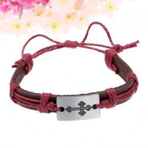 Alloy Leather Bracelet Men Women Fashion Bangle