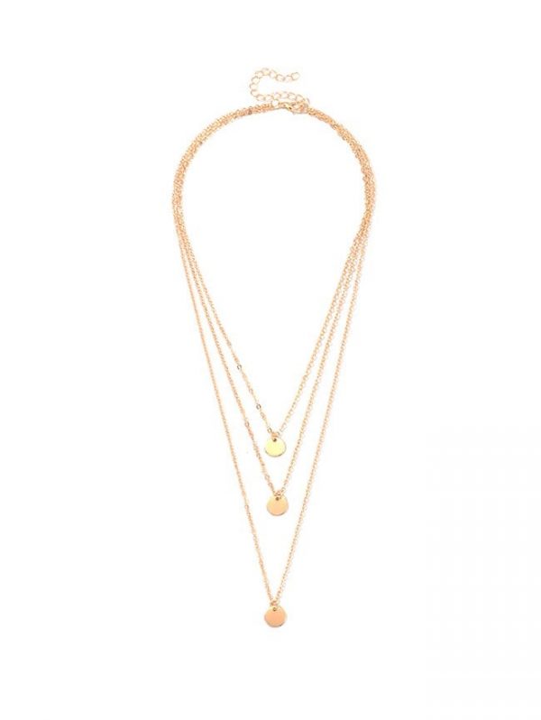 Alloy Sequin Layered Necklace